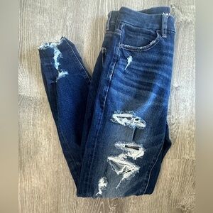 American Eagle Dream Jean Curvy Hi-Rise Jeggings Ripped Distressed 18